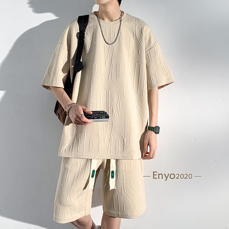 セットアップ メンズ 上下セット 夏 ゆったり 半袖tシャツ ハーフ