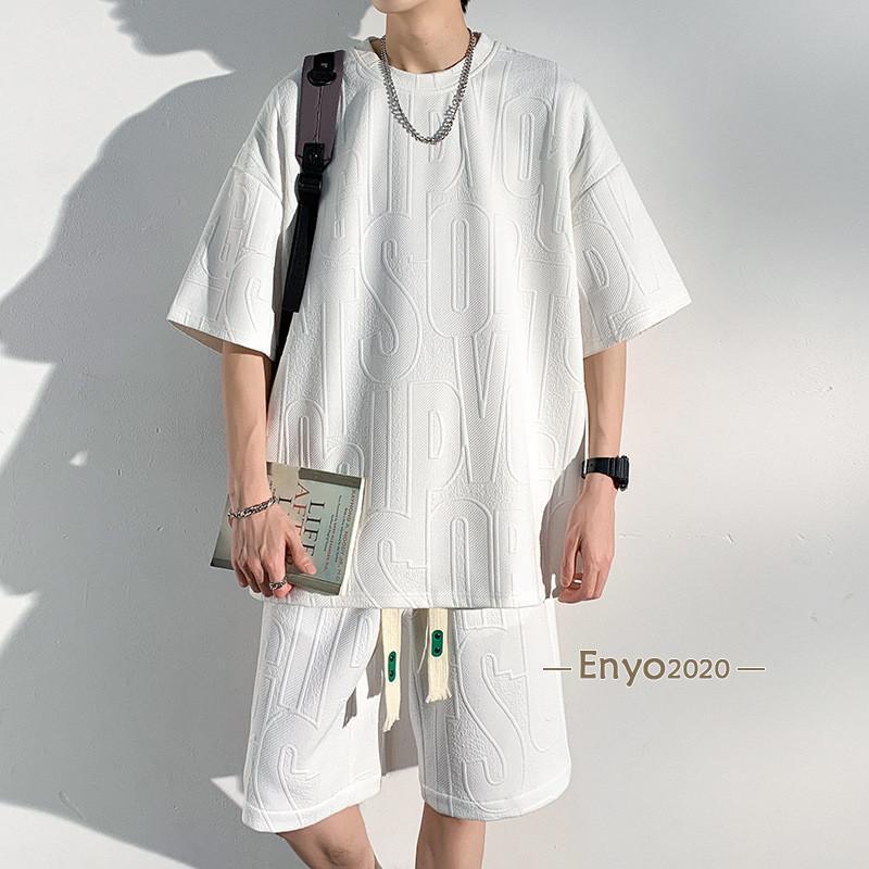 セットアップ メンズ 上下セット 夏 ゆったり 半袖tシャツ ハーフ