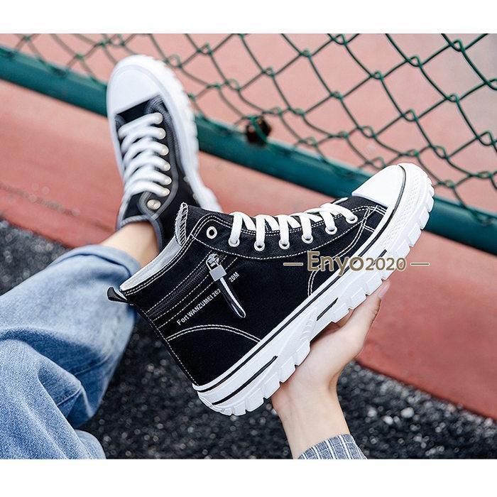 キャンバス スニーカー ハイカット メンズ レースアップ 靴