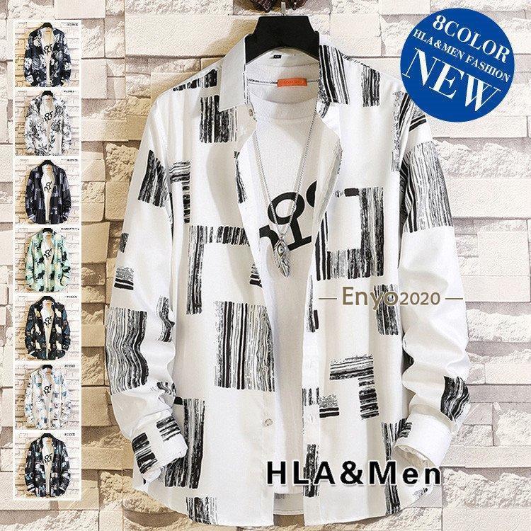 花柄シャツ メンズ 40代 50代 カジュアルシャツ 長袖シャツ 総柄シャツ