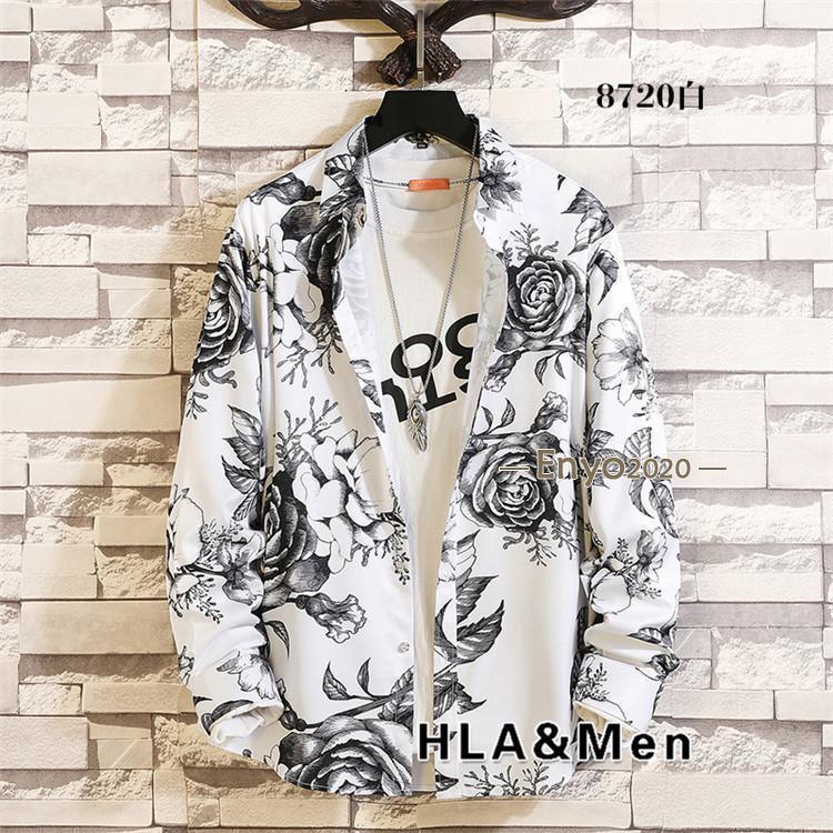 花柄シャツ メンズ 40代 50代 カジュアルシャツ 長袖シャツ 総柄シャツ