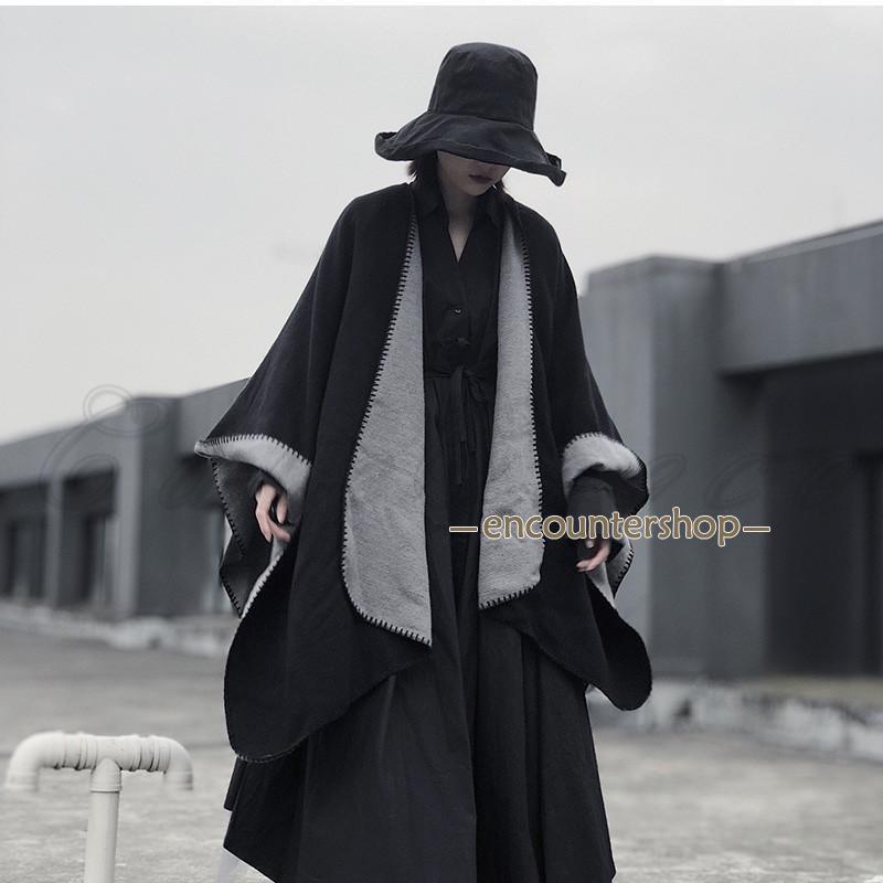 バレンシアガ ウール カシミヤ ケープ ショール 大判 ストール 黒 ブラック BALENCIAGA（バレンシアガ） マフラー 530047 420B0 レディース ウール