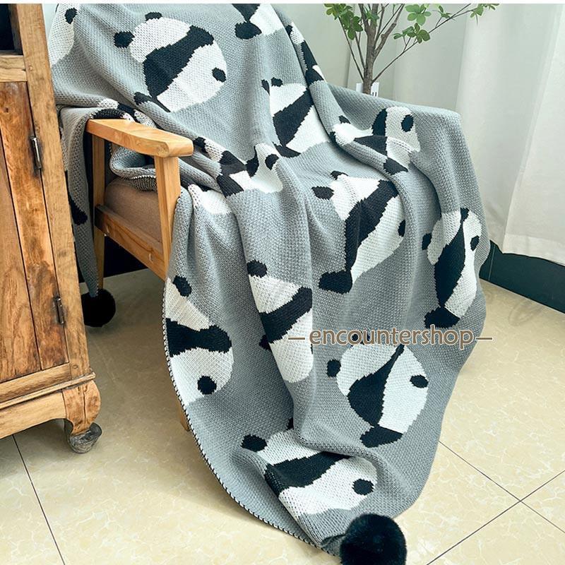 ブランケット 125*150cm 可愛いパンダ柄 夏用毛布 肩掛け 膝掛け