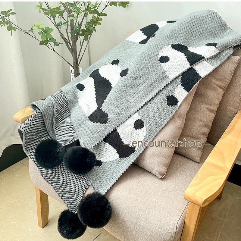 ブランケット 125*150cm 可愛いパンダ柄 夏用毛布 肩掛け 膝掛け