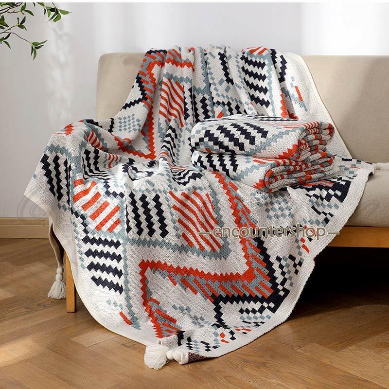 ブランケット 130*170cm 夏用毛布 肩掛け 膝掛け タオルケット 北欧風