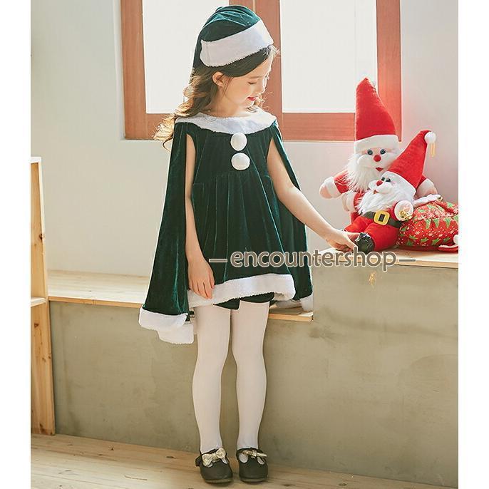 サンタ コスプレ衣装 女の子 ポンチョ サンタクロース サンタ服 キッズ クリスマス コスチューム 子供服 帽子付き パーティー クリスマス キッズ 演出 ダンス｜encountershop｜09