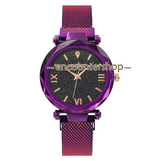 腕時計 レディース 星空ウォッチ 時計 レディースウォッチ ドレスウォッチ 磁気クラスプ 美しい レディース腕時計 金属 パープル ブラック ポイント消化 | ブランド登録なし | 02