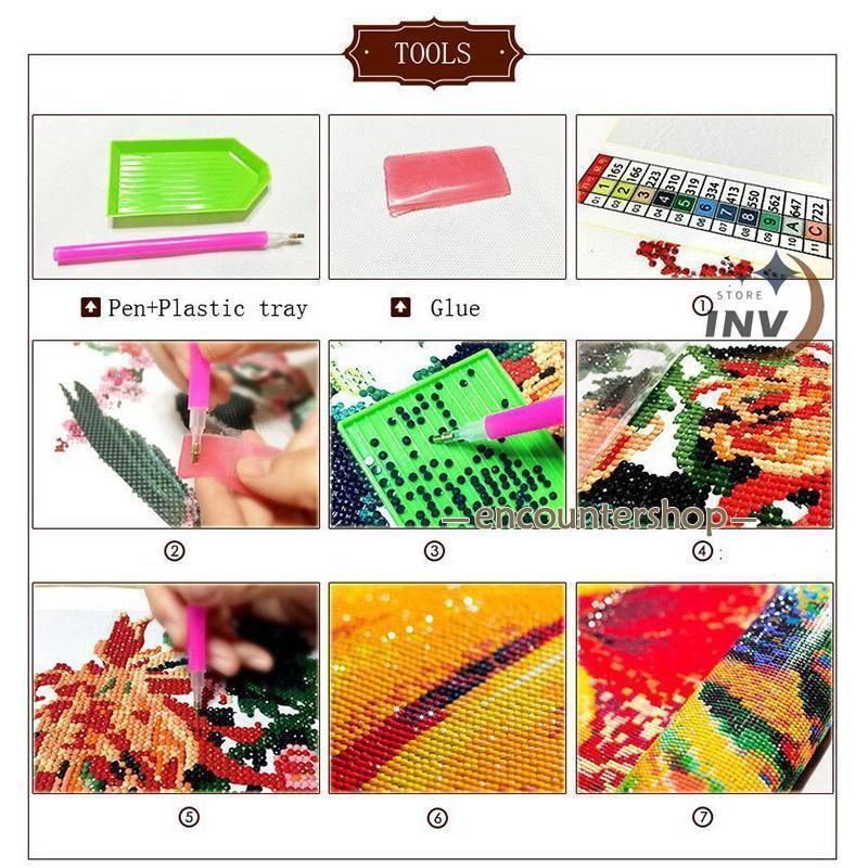 ダイヤモンドアート 四角 初心者 花 刺繍 キット 刺繍キット 刺繍アート 北欧 ガーデニング 丸ビーズ  集中力 知育 ビーズアート 絵画 洋画 | ブランド登録なし | 11