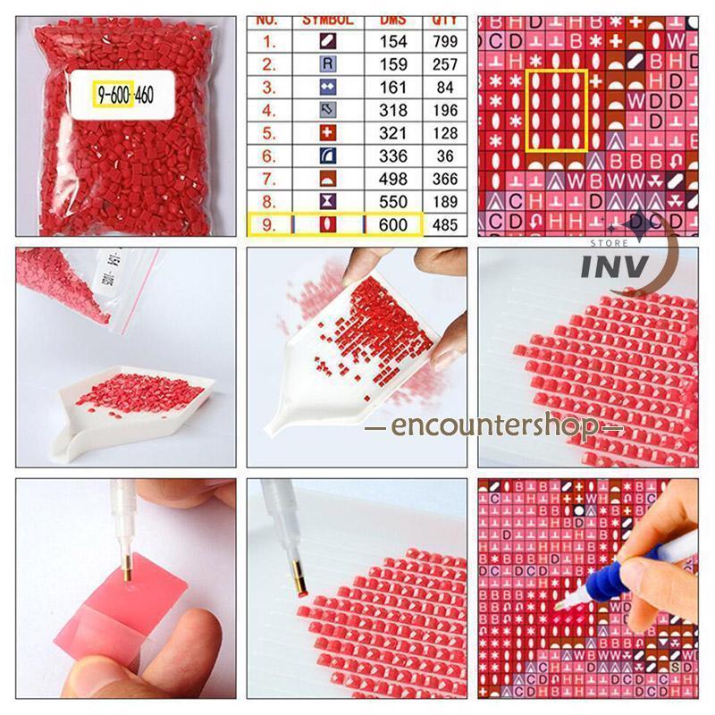 ダイヤモンドアート 四角 初心者 花 刺繍 キット 刺繍キット 刺繍アート 北欧 ガーデニング 丸ビーズ  集中力 知育 ビーズアート 絵画 洋画 | ブランド登録なし | 12