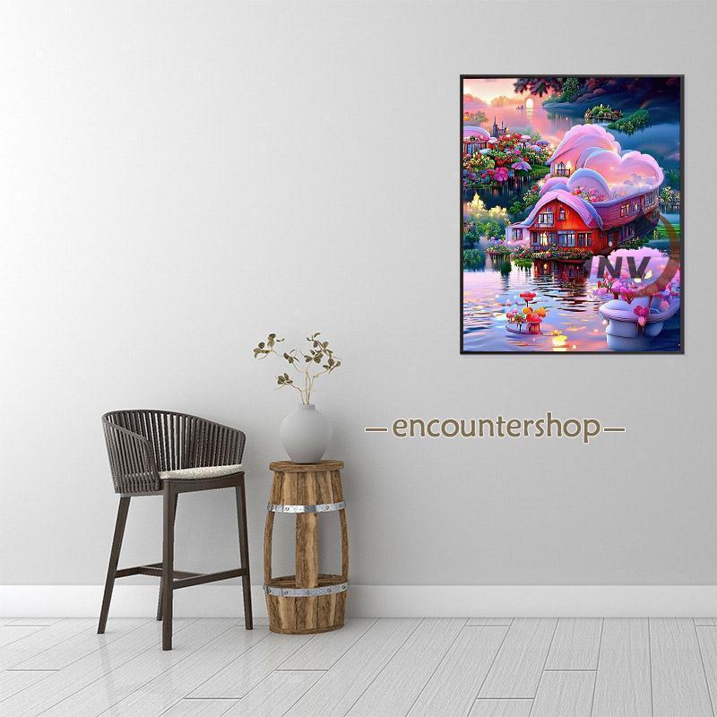 ダイヤモンドアート 四角 初心者 花 刺繍 キット 刺繍キット 刺繍アート 北欧 ガーデニング 丸ビーズ  集中力 知育 ビーズアート 絵画 洋画 | ブランド登録なし | 08