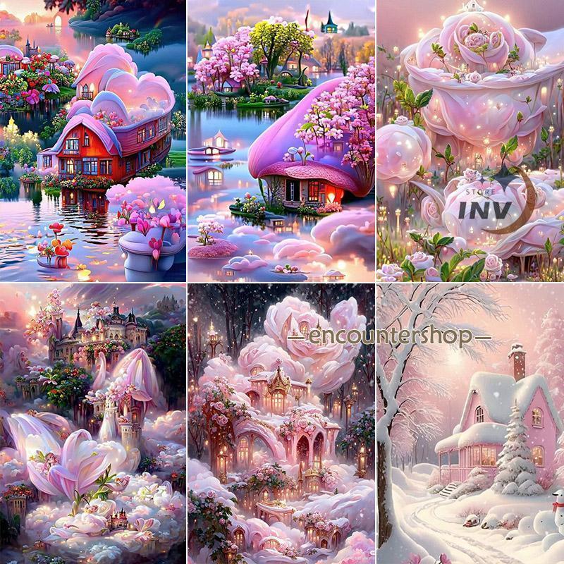 ダイヤモンドアート 四角 初心者 花 刺繍 キット 刺繍キット 刺繍アート 北欧 ガーデニング 丸ビーズ  集中力 知育 ビーズアート 絵画 洋画 | ブランド登録なし | 09