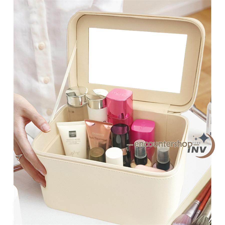メイクボックス コスメボックス 化粧ボックス 鏡付き 大容量 化粧ポーチ メイクポーチ メイクケース 持ち運び 化粧箱 防水 おしゃれ プレゼント ギフト | ブランド登録なし | 11