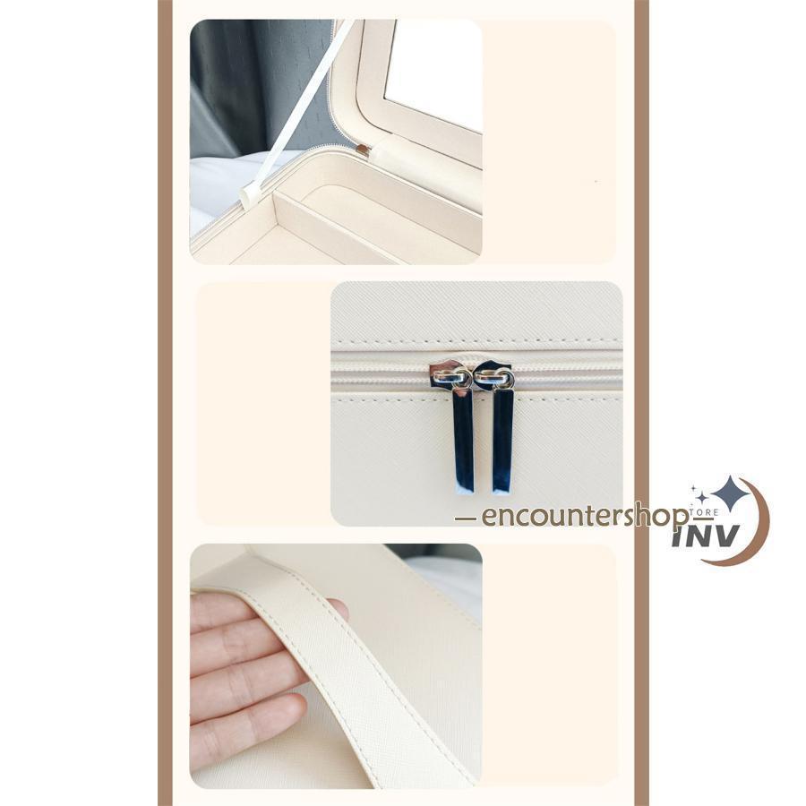 メイクボックス コスメボックス 化粧ボックス 鏡付き 大容量 化粧ポーチ メイクポーチ メイクケース 持ち運び 化粧箱 防水 おしゃれ プレゼント ギフト | ブランド登録なし | 14