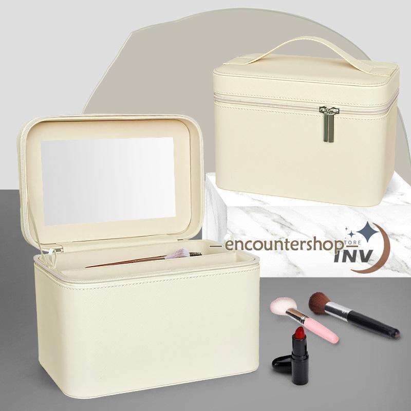 メイクボックス コスメボックス 化粧ボックス 鏡付き 大容量 化粧ポーチ メイクポーチ メイクケース 持ち運び 化粧箱 防水 おしゃれ プレゼント ギフト | ブランド登録なし | 02