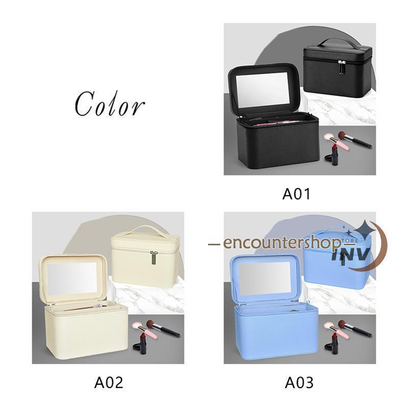 メイクボックス コスメボックス 化粧ボックス 鏡付き 大容量 化粧ポーチ メイクポーチ メイクケース 持ち運び 化粧箱 防水 おしゃれ プレゼント ギフト | ブランド登録なし | 04