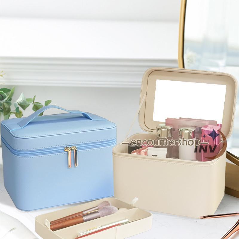 メイクボックス コスメボックス 化粧ボックス 鏡付き 大容量 化粧ポーチ メイクポーチ メイクケース 持ち運び 化粧箱 防水 おしゃれ プレゼント ギフト | ブランド登録なし | 06