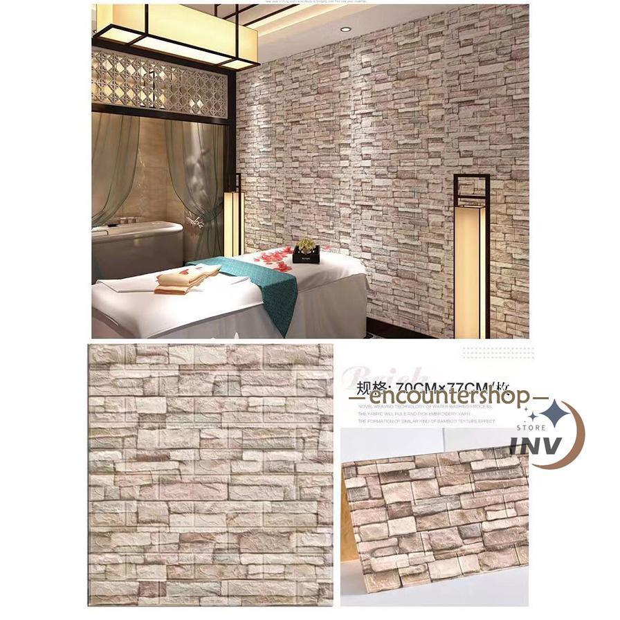 10枚入り 壁紙 壁紙シール 張り替え おしゃれ 北欧 防水 木目調 剥がせる 70×77cm クッションシート ウォールステッカー 3Ｄ 立体 DIY | ブランド登録なし | 09