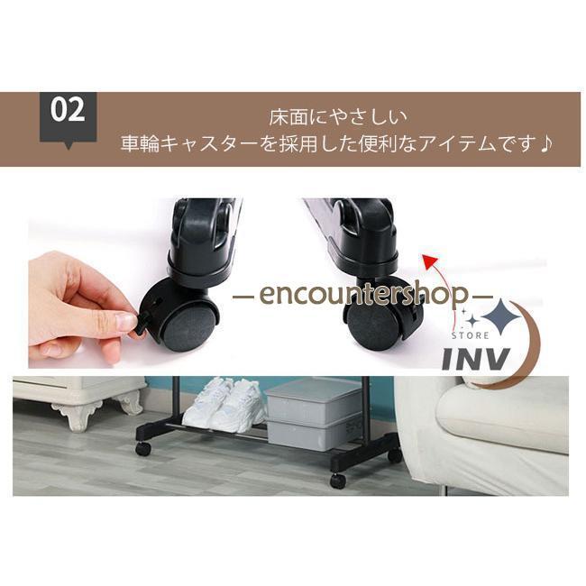 ハンガーラック 頑丈 スリム おしゃれ 耐荷重30kg シングル 横伸縮可能 キャスター付き 収納能力抜群 組立式 靴収納 組立簡単 移動便利 衣類収納 室内干し | ブランド登録なし | 04