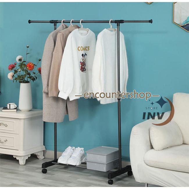 ハンガーラック 頑丈 スリム おしゃれ 耐荷重30kg シングル 横伸縮可能 キャスター付き 収納能力抜群 組立式 靴収納 組立簡単 移動便利 衣類収納 室内干し | ブランド登録なし | 06