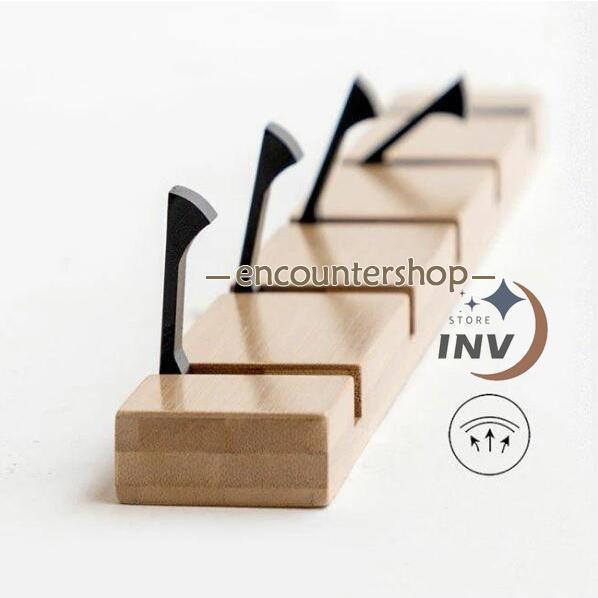 ウォールハンガー 木製 壁掛けフック ハンガーラック 洋服掛け ハンガーフック 整理整頓 天然竹製 収納フック 整理整頓 帽子掛け コート掛け 省スペース 玄関用 | ブランド登録なし | 05