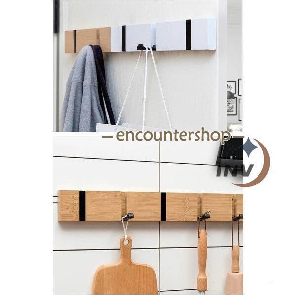 ウォールハンガー 木製 壁掛けフック ハンガーラック 洋服掛け ハンガーフック 整理整頓 天然竹製 収納フック 整理整頓 帽子掛け コート掛け 省スペース 玄関用 | ブランド登録なし | 08