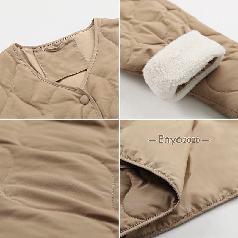 キルティング ジャケット キルティングダウン ノーカラー ダウン