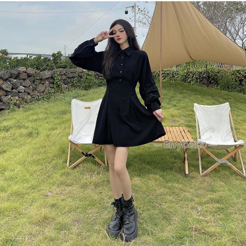 爆買 シャツワンピース レディース ミニワンピース 無地 ポロネック
