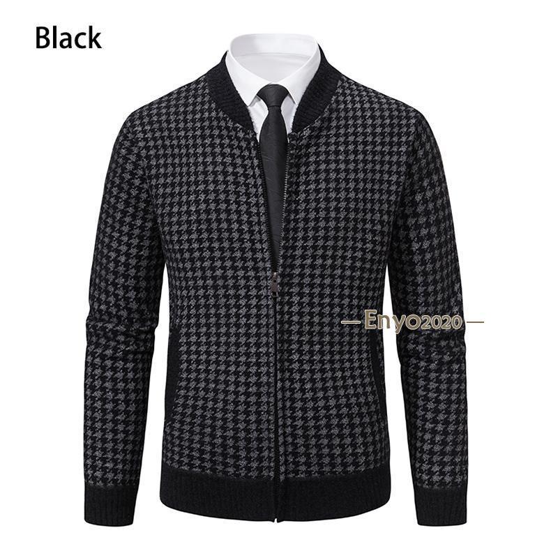 あ*れ様 【美品】45R ウール100%混柄ニットジャケット ヘリンボーン×千鳥 爆買 ニット ニットジャケット セーター ポケット付き 千鳥柄 総柄