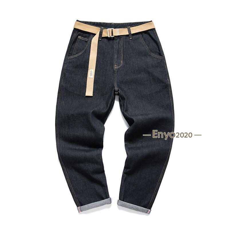 デニムパンツ メンズ ストレート ナイロンベルト付き ジーンズ 