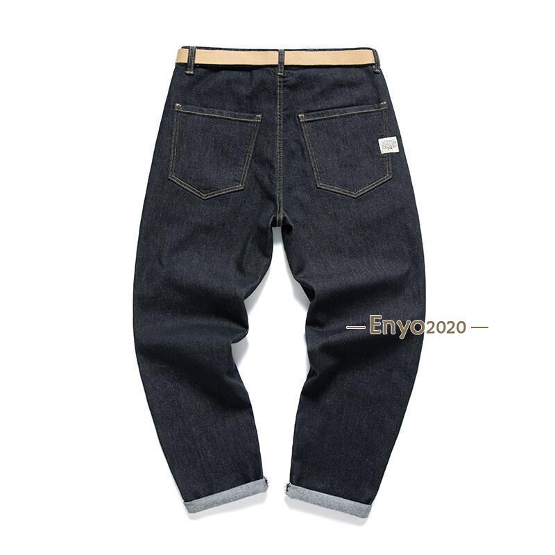 デニムパンツ メンズ ストレート ナイロンベルト付き ジーンズ 