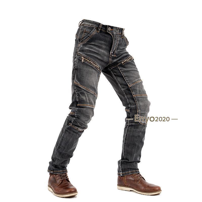 膝パッド装備 バイクパンツ 耐磨 デニムシャツパンツ 保護 アウトドア ストレッチ メンズ ユーズド加工 バイクウェア バイク用 ライダーパンツ春 夏 秋服 冬服_7