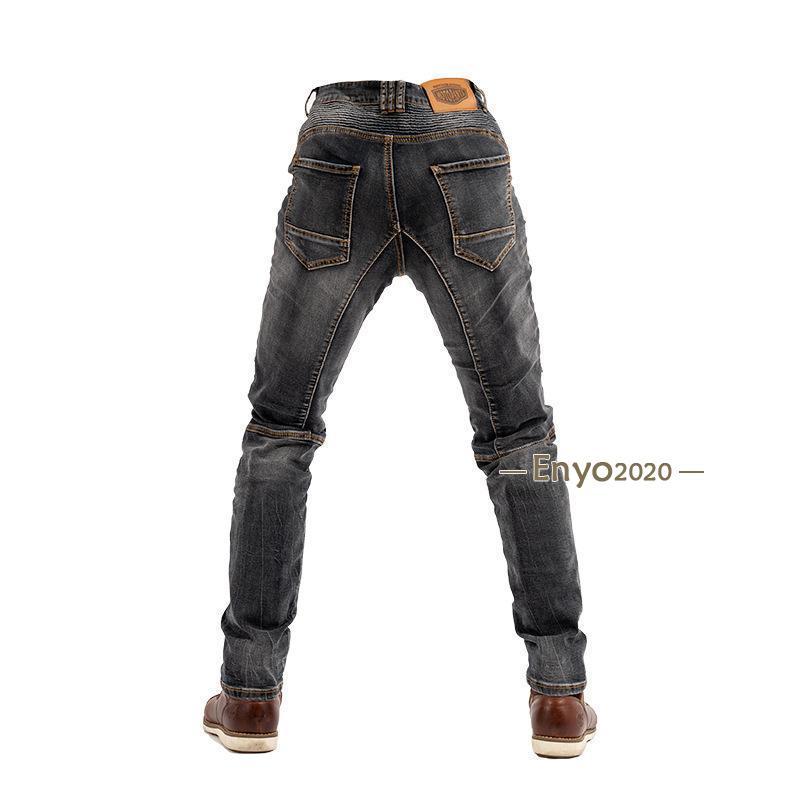 膝パッド装備 バイクパンツ 耐磨 デニムシャツパンツ 保護 アウトドア ストレッチ メンズ ユーズド加工 バイクウェア バイク用 ライダーパンツ春 夏 秋服 冬服_8