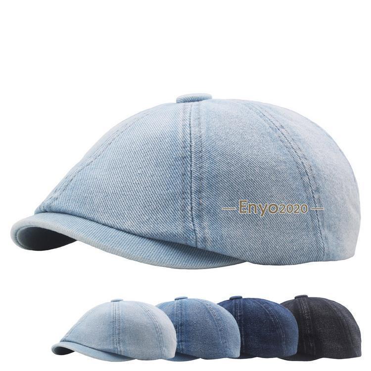 【在庫品】デニムキャスケット　8パネル　LLサイズ デニム帽子 メンズ レディース キャスケット ハンチング 8パネル