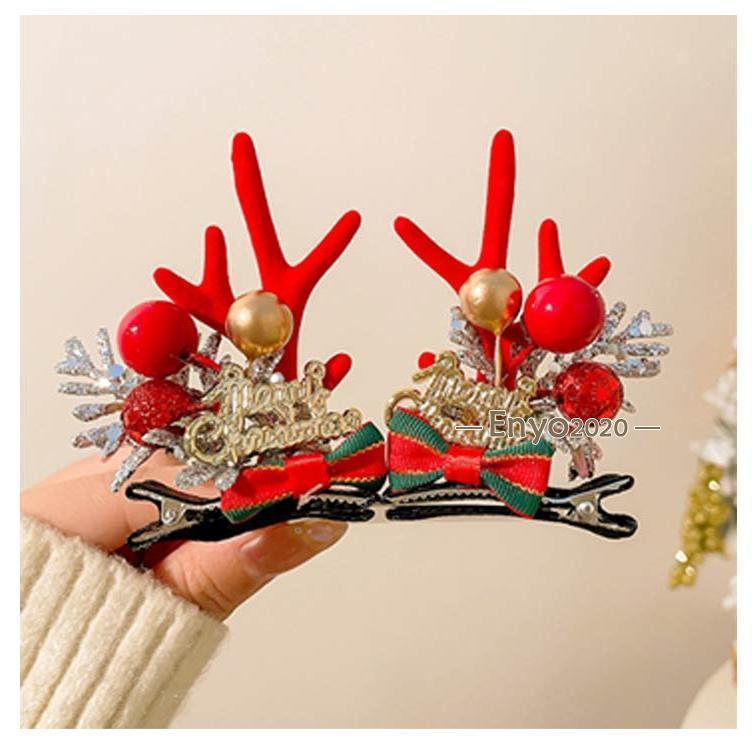 ヘアーアクセサリー 大きめ トナカイ クリスマス キッズ ヘアピン 小物