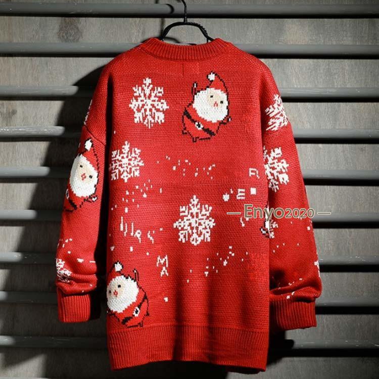 全3色×4サイズ！サンタ服 雪柄セーター ニットセーター レディース 