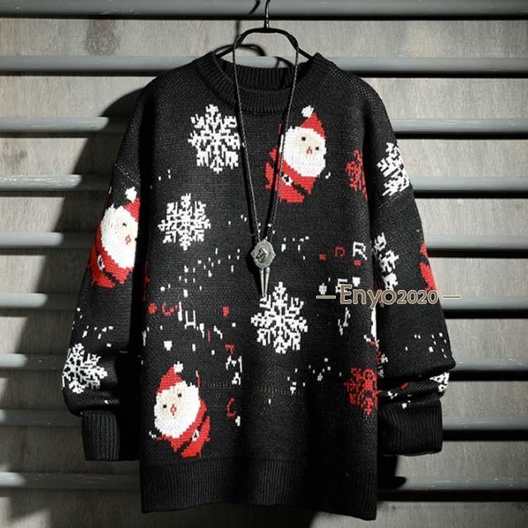全3色×4サイズ！サンタ服 雪柄セーター ニットセーター レディース 