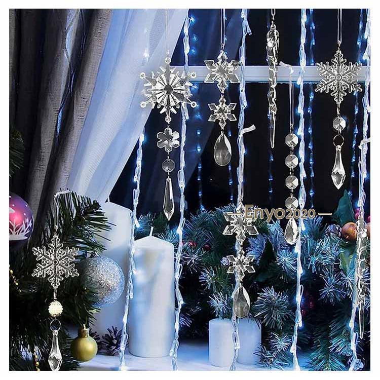 オーナメント 19本セット クリスマスツリー クリア クリスマス 氷柱