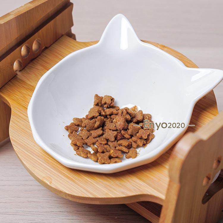 猫 餌入れ ボウル 食器台 斜め 食器 木製 高さ調整 猫用 ペット フード