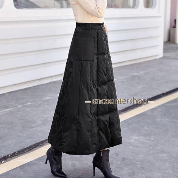 巻きスカート ロング 防寒スカート 中綿スカート マキシ丈 ロング