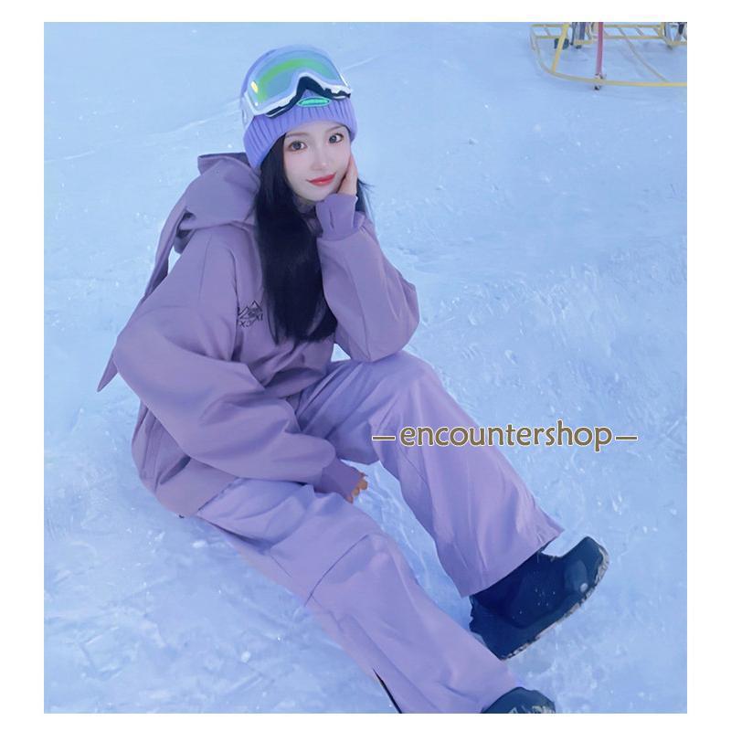 レディース 保温 防寒 兎耳 スキーウェア ジャケット＆パンツセット