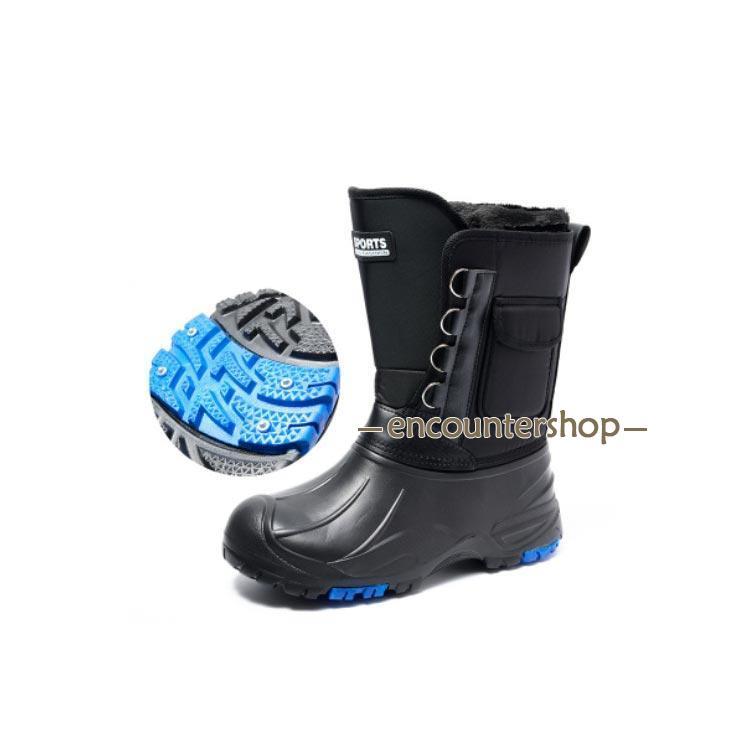 スノーブーツ ピンスパイク スパイクブーツ 防水 防寒靴 あったか