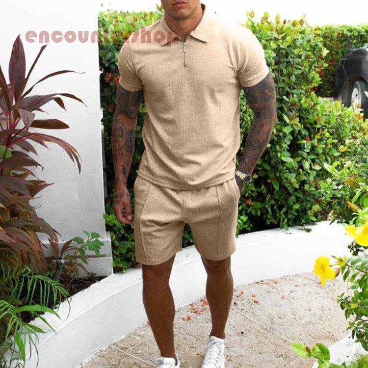 ジャージ メンズ 上下セット 夏 セットアップ poloシャツ半袖 ハーフパンツ カジュアル トレーニングウェア スウェット 通勤 夏新作 プレゼント 父の日 :ddl0703-nznz7:Encountershop 通販 綿麻2点セット セットアップ リネン Tシャツ サルエル パンツ 半袖 ウエストゴム チェック柄 ポケット レディース トップス ボトムス ゆったり 体型カバー 楽チン オーバーサイズ 大きいサイズ 夏 M L 2L 3L