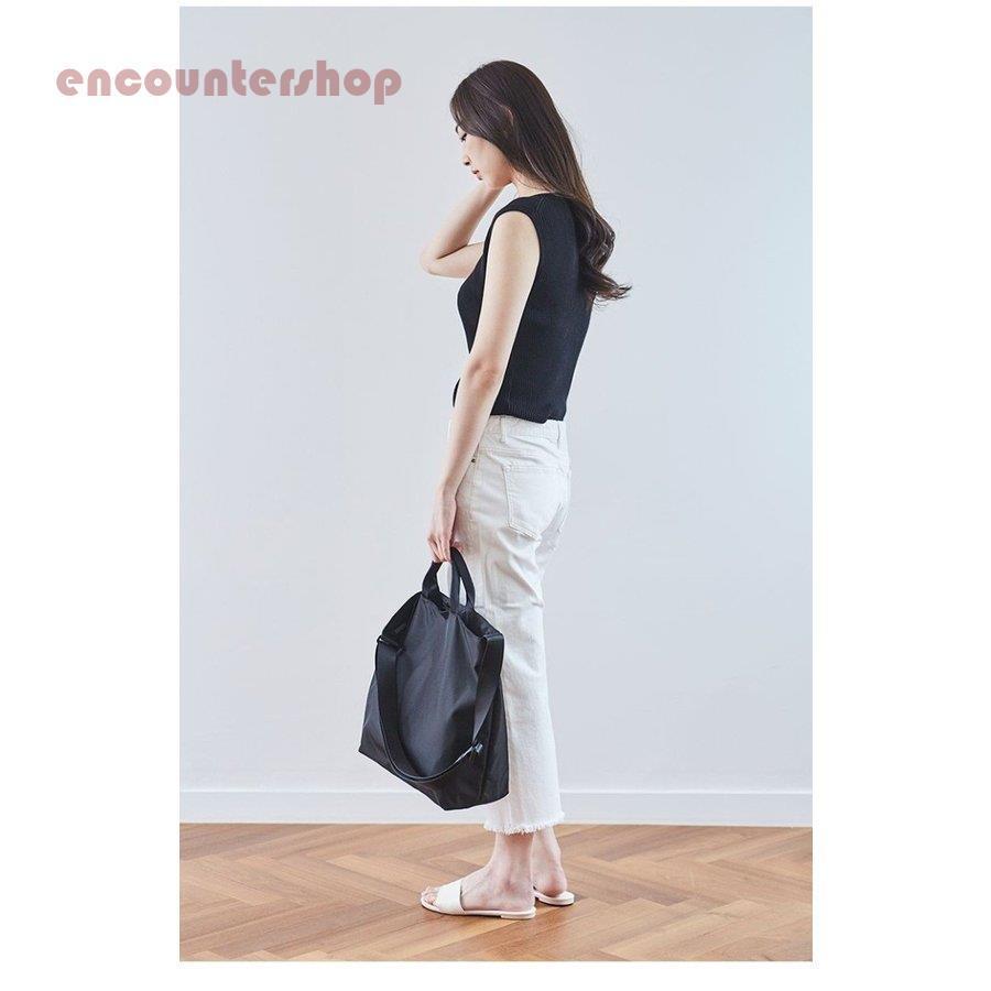 トートバッグ レディース ナイロン 2way 軽量 ファスナー付き