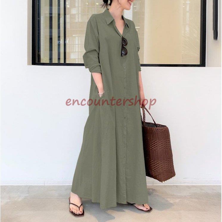 新色追加 シャツワンピース ワンピース レディース ロング丈 シャツワンピ 40代 マキシワンピ 大きいサイズ 体型カバー ゆったり 長袖 30代 50 代 春夏 :ww1126-ctxl86:Encountershop - 通販 - Yahoo!ショッピング 新色追加 シャツワンピース ワンピース レディース ロング丈 シャツワンピ 40代 マキシワンピ 大きいサイズ 体型カバー ゆったり 長袖 30代 50 代 春夏 :ww1126-ctxl86:Encountershop - 通販 - Yahoo!ショッピング