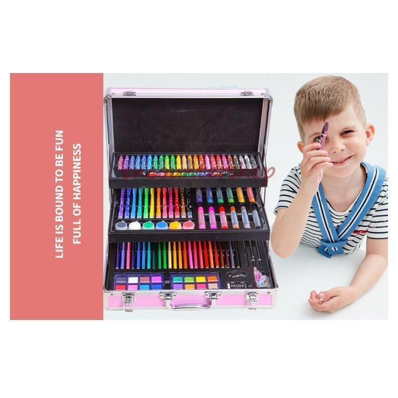お絵かきセット 色鉛筆 158ピース 絵の具セット 水性/油性色鉛筆