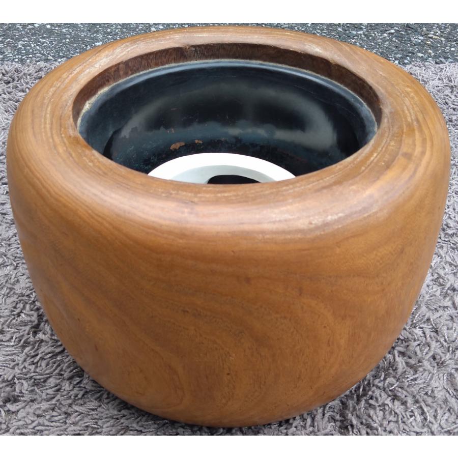 火鉢 丸太くり抜き φ340mm(34cm)×高さ230mm(23cm) Japanese Hibachi