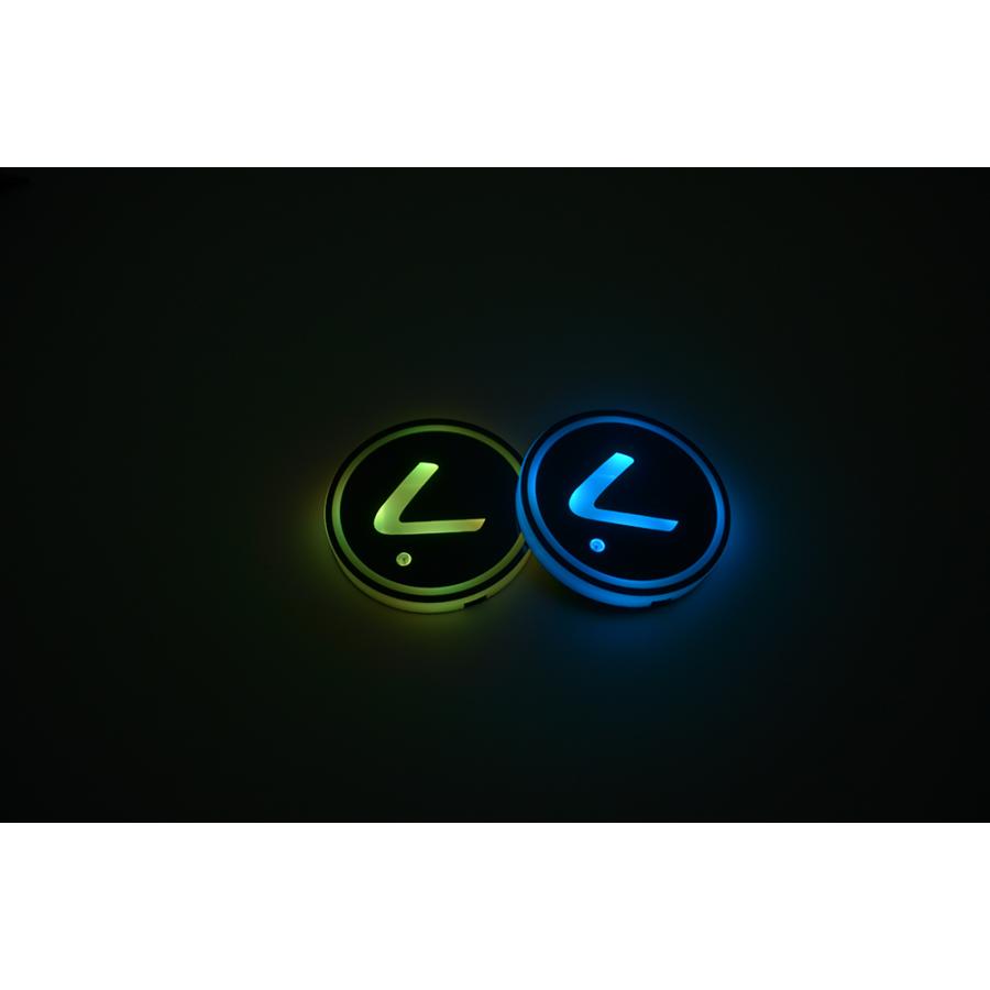 レクサス（LEXUS） 2個セット LEXUSレクサス車用LEDドリンクホルダー