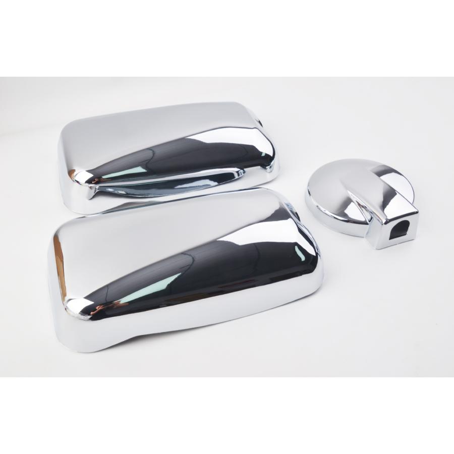 07エルフ ローキャブ メッキ ミラーカバー + ドアハンドル カバー いすゞ（ISUZU） 07エルフ 標準 ローキャブ メッキ ドアミラーカバー