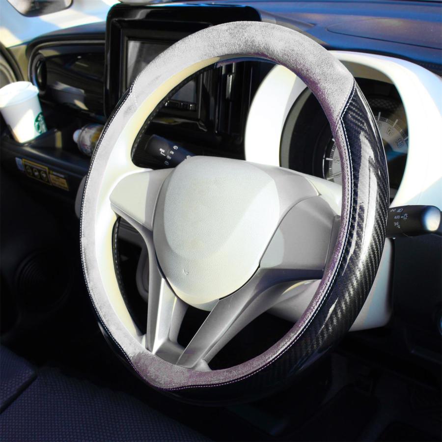 RAV4 トヨタ 新型 50系 専用 ハンドルカバー カーボン調＋スエード製