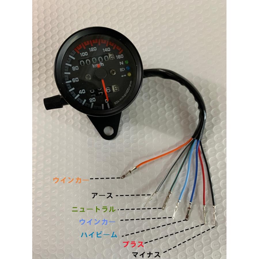 新品 機械式 バイク ミニ スピードメーター 140km/h 65mm トリップ付